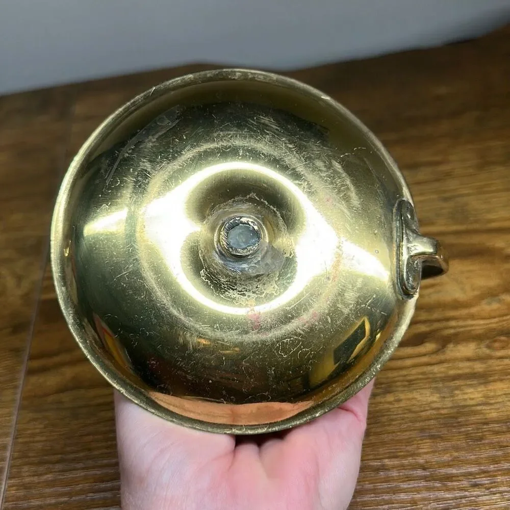 5” Shiny Brass Taper‎ Candlestick Holder and Chamberstick with Finger Loop set 2